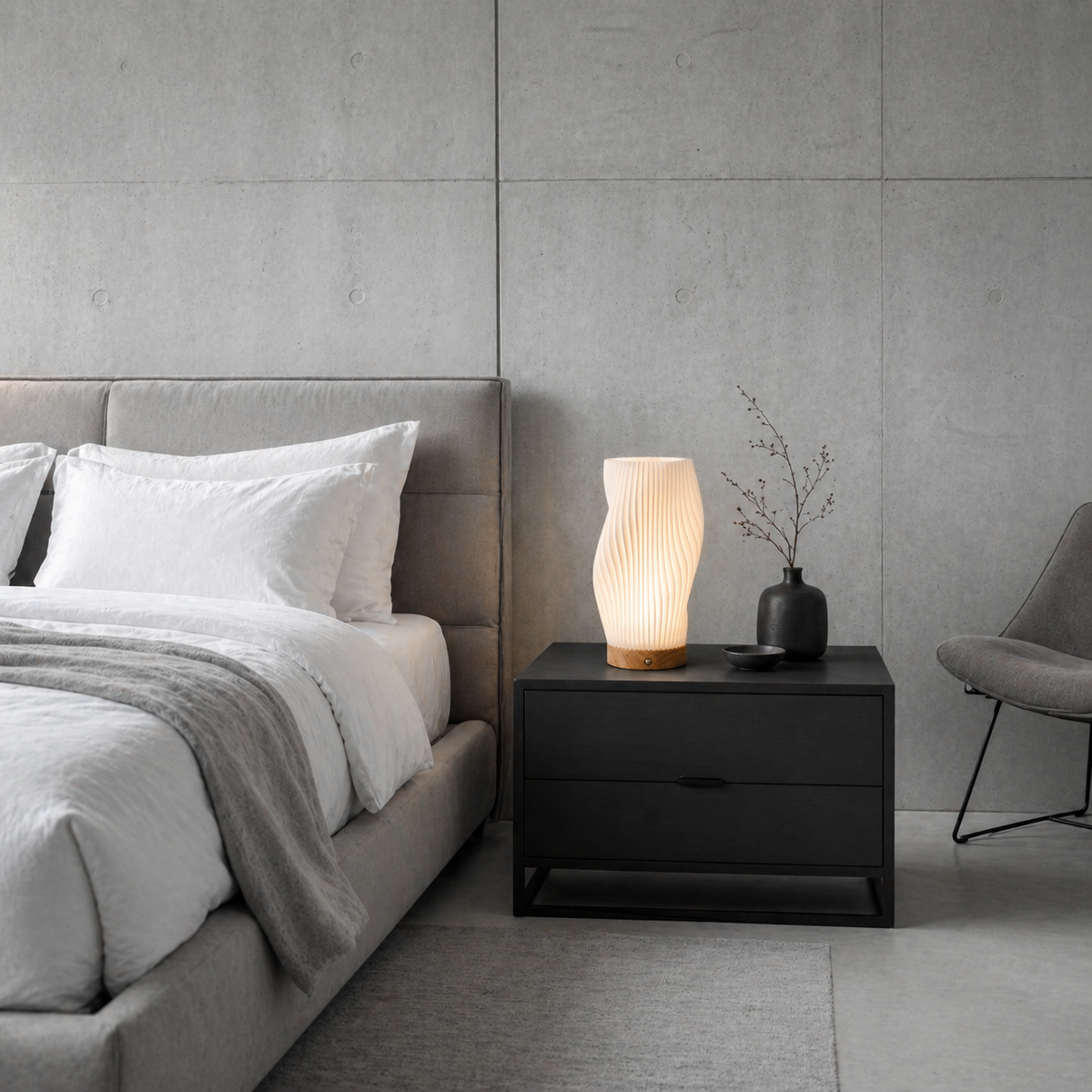 Lampe de chevet en bois moderne