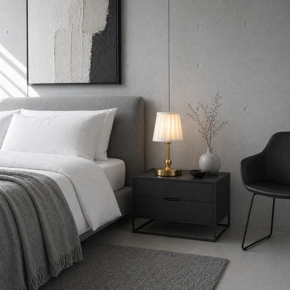 Lampe de chevet sans fil dorée
