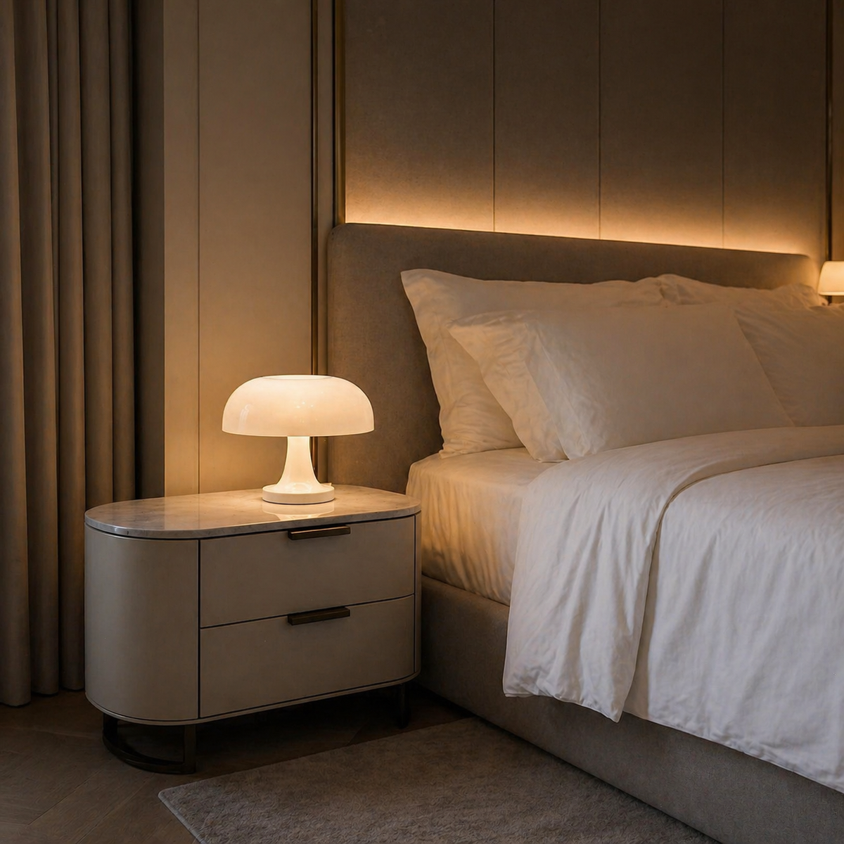 Lampe de chevet champignon design