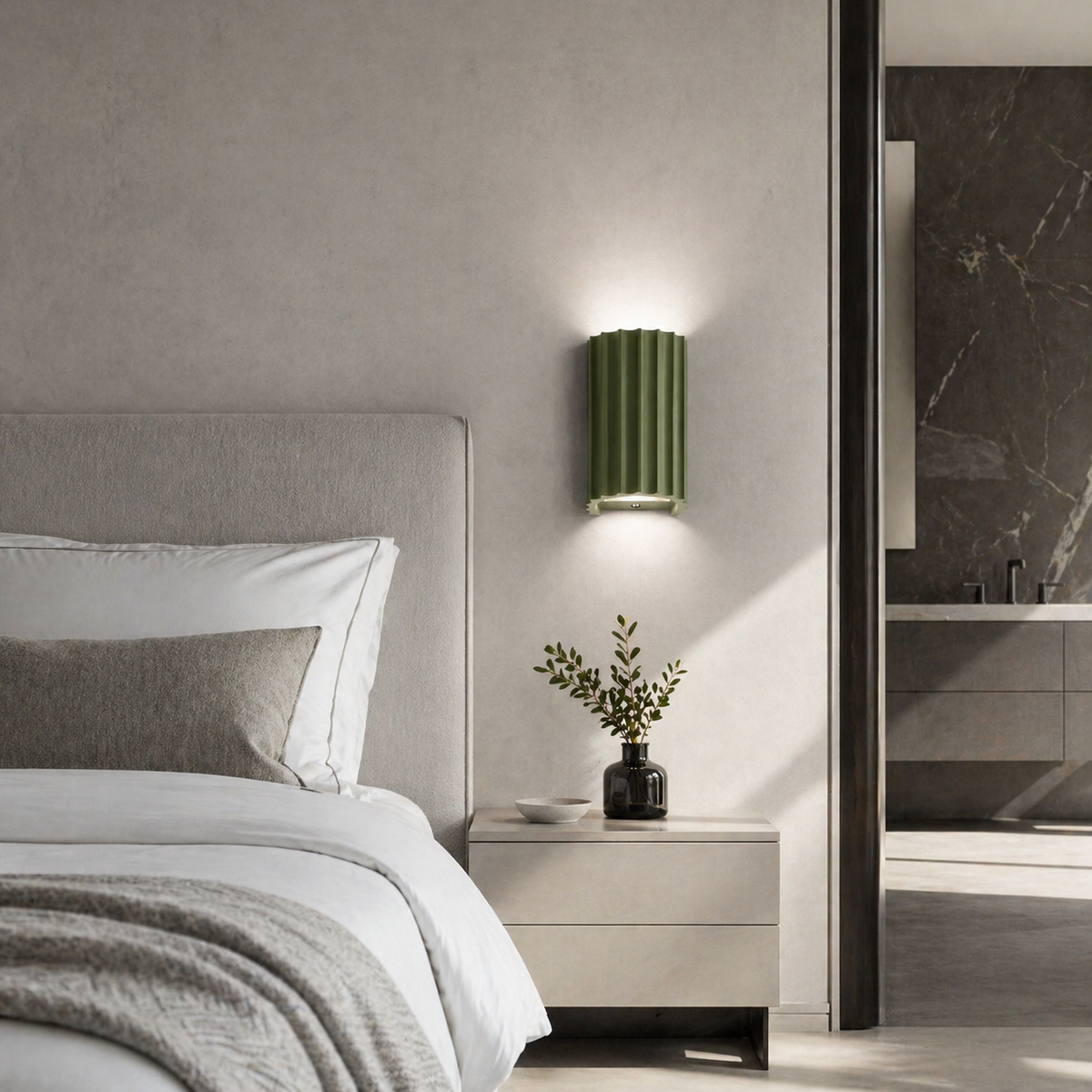 Lampe de chevet murale aluminium demi cylindre
