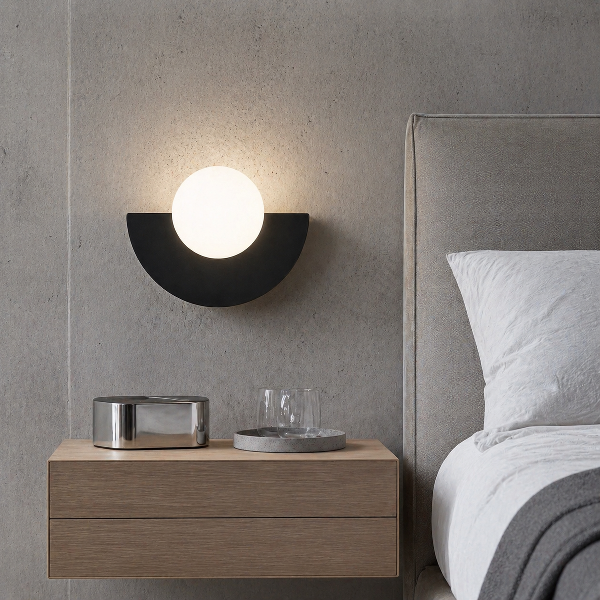 Lampe de chevet demi cercle colorée