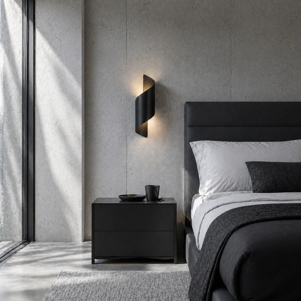 Lampe de chevet murale spirale moderne