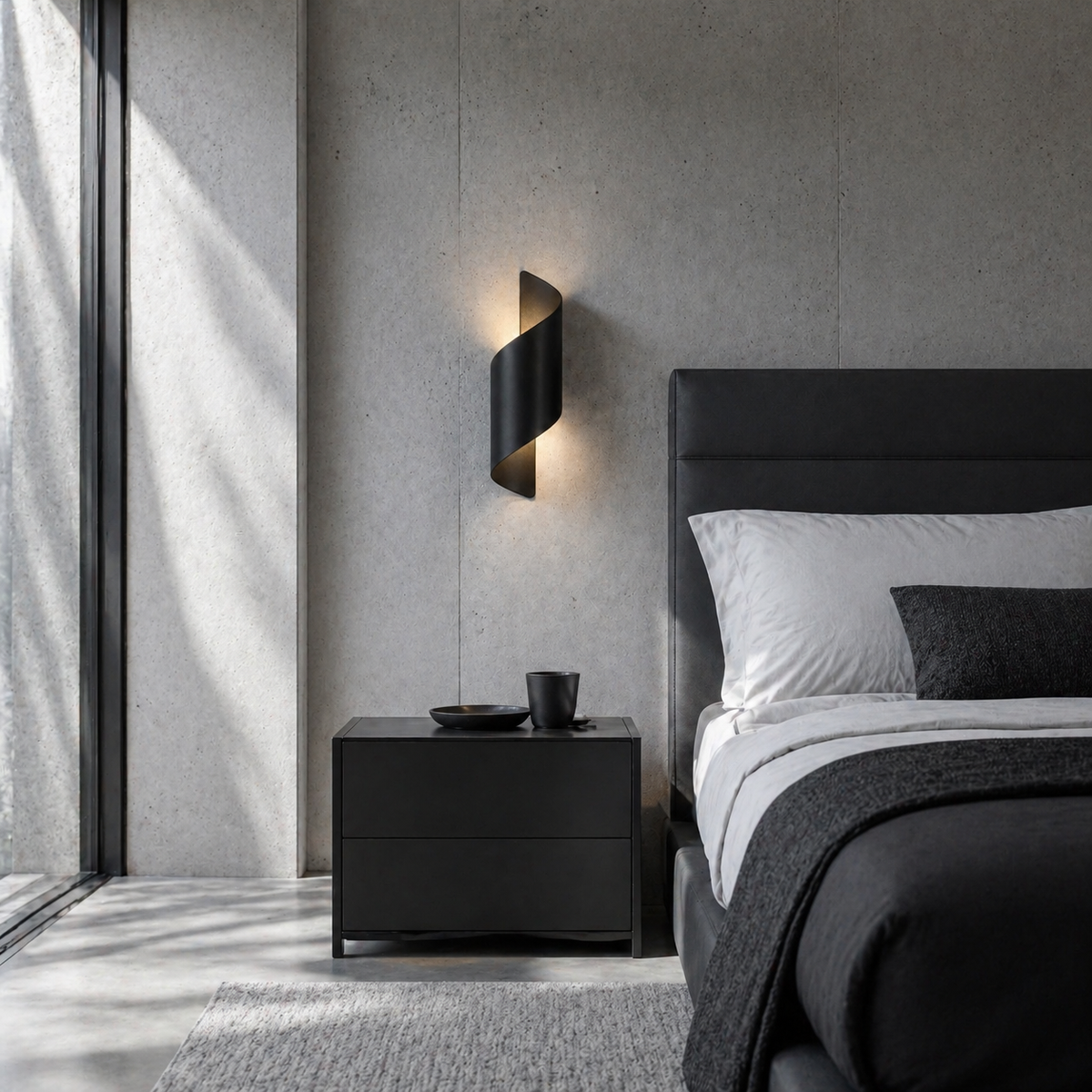 Lampe de chevet murale spirale moderne