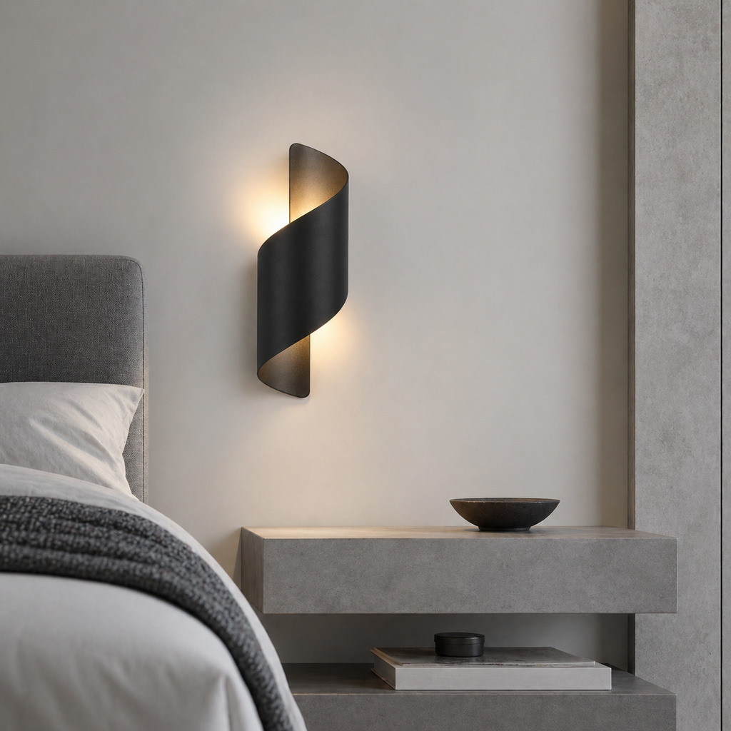 Lampe de chevet murale spirale moderne