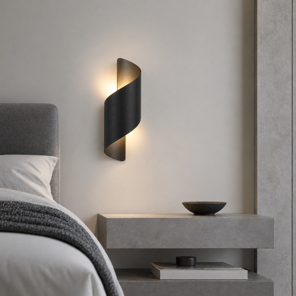 Lampe de chevet murale spirale moderne
