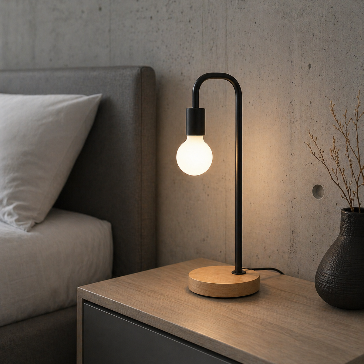 Lampe de chevet industriel