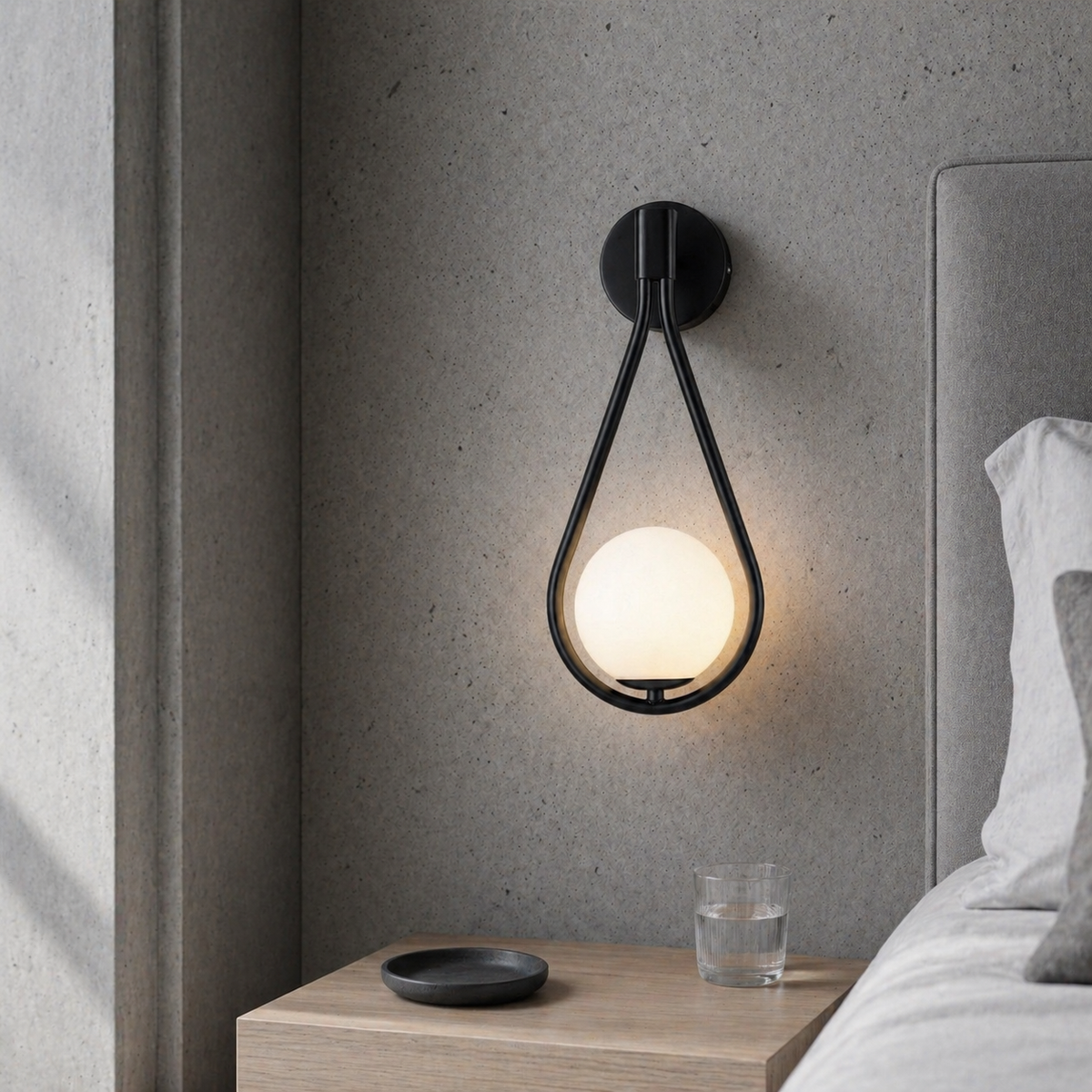 Lampe de chevet murale goute d'eau