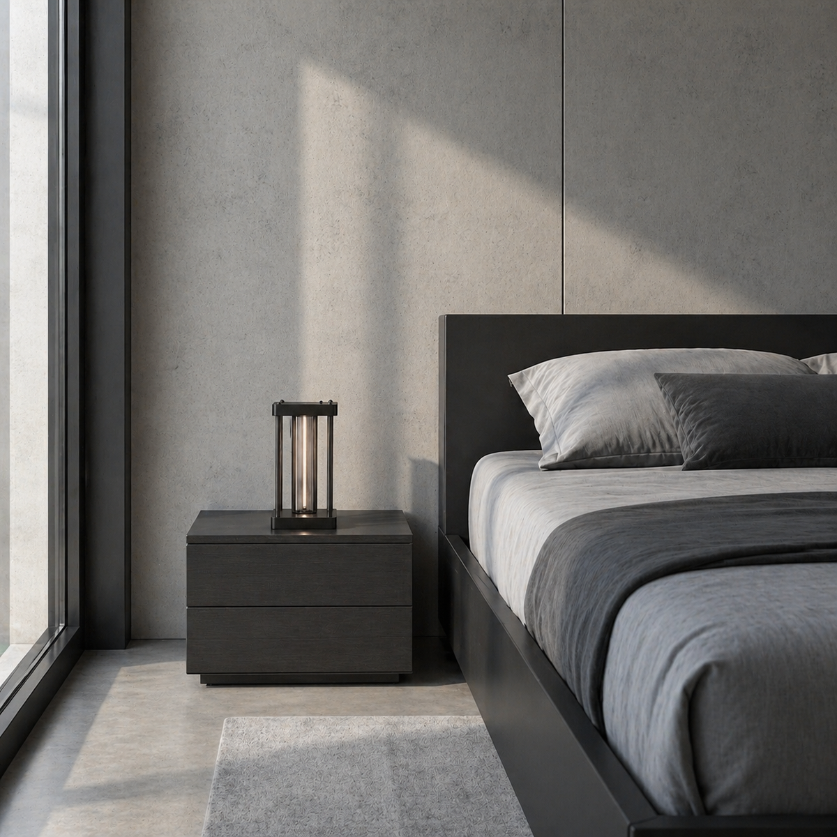 Lampe de chevet industriel noir