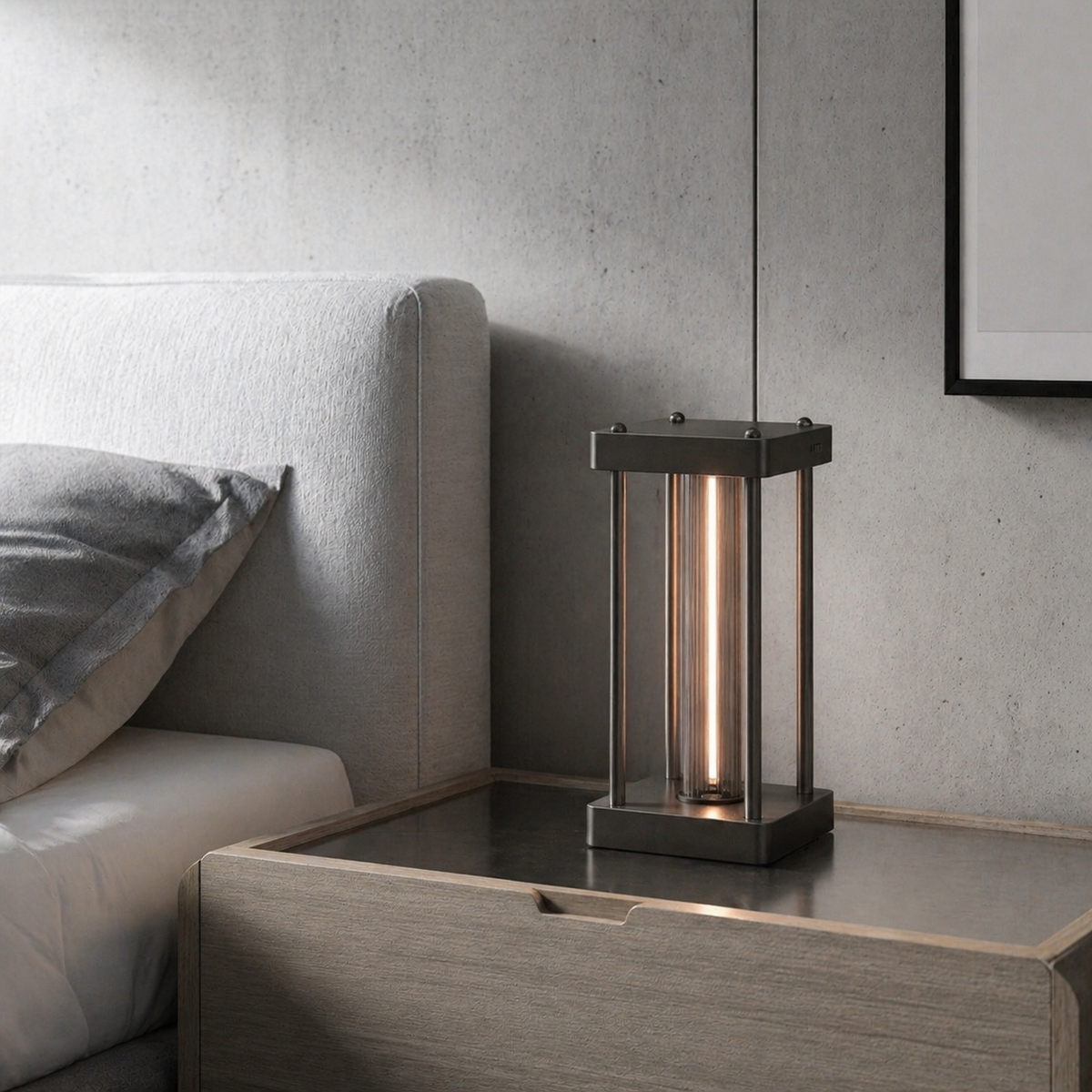 Lampe de chevet industriel noir