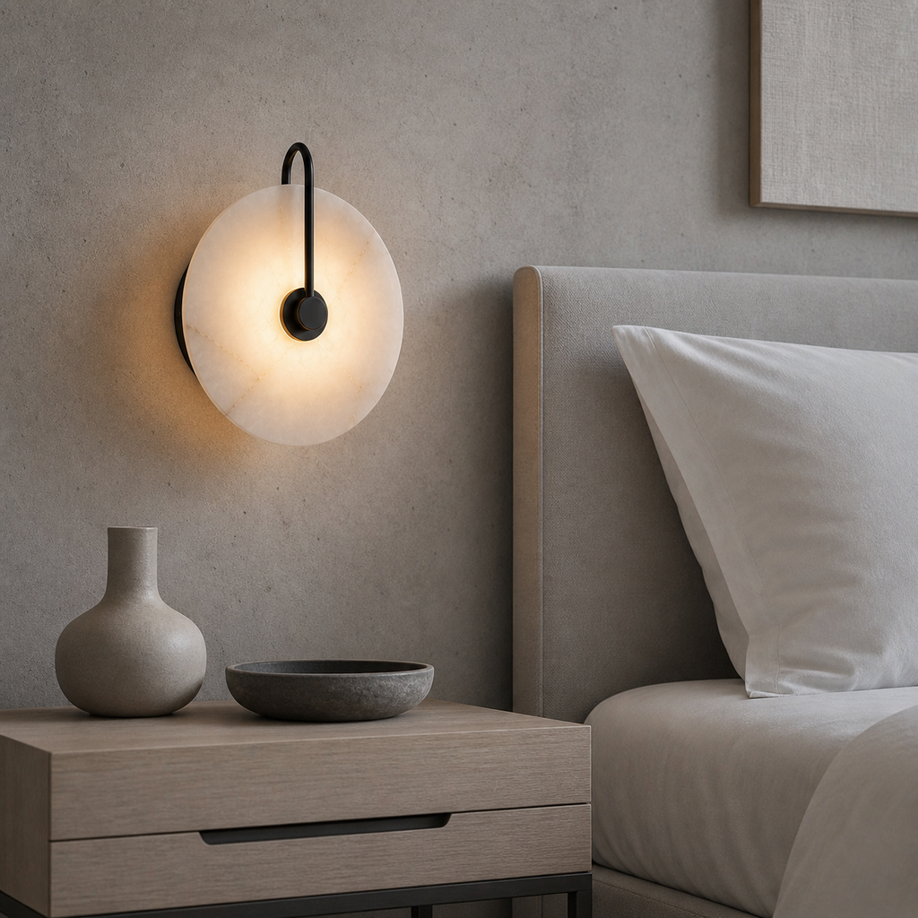 Lampe de chevet murale marbre cercle