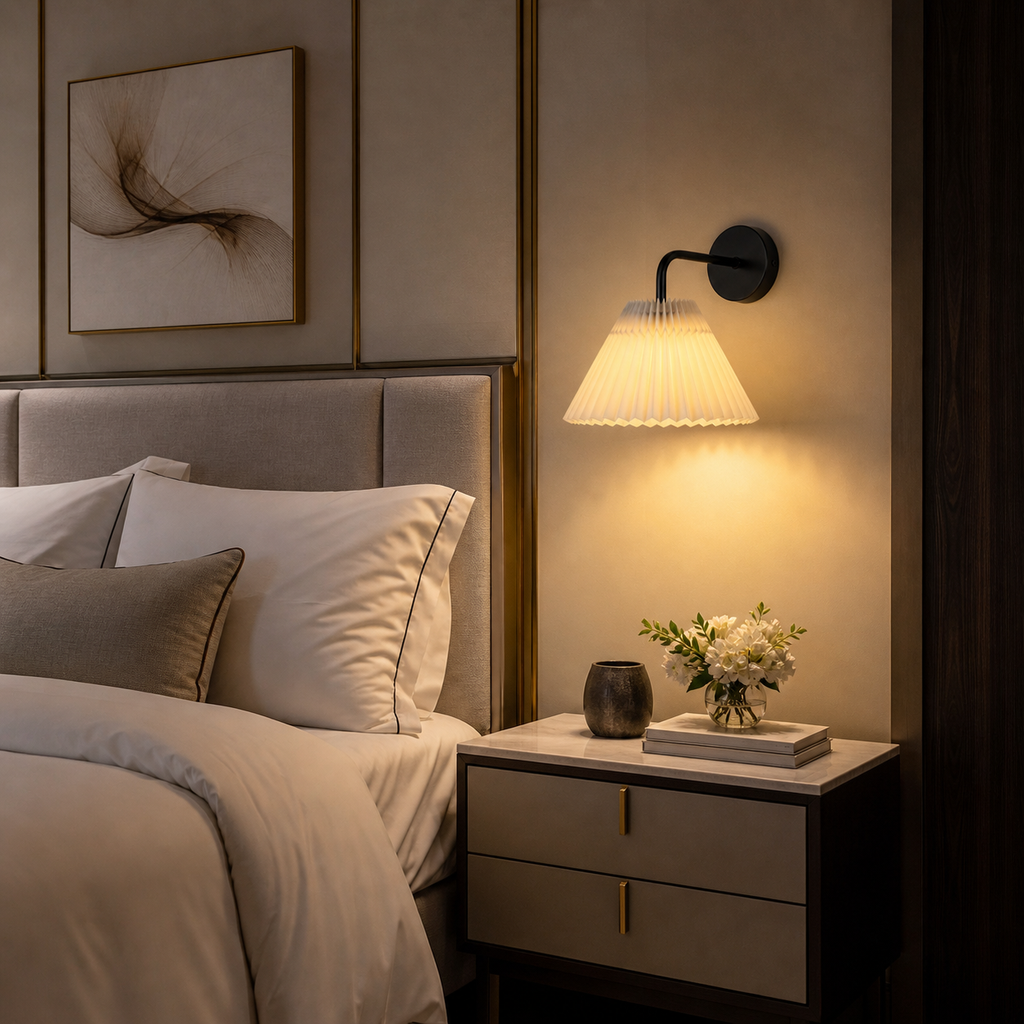 Lampe de chevet retro abat-jour