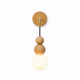 Lampe de chevet murale sphère en bois