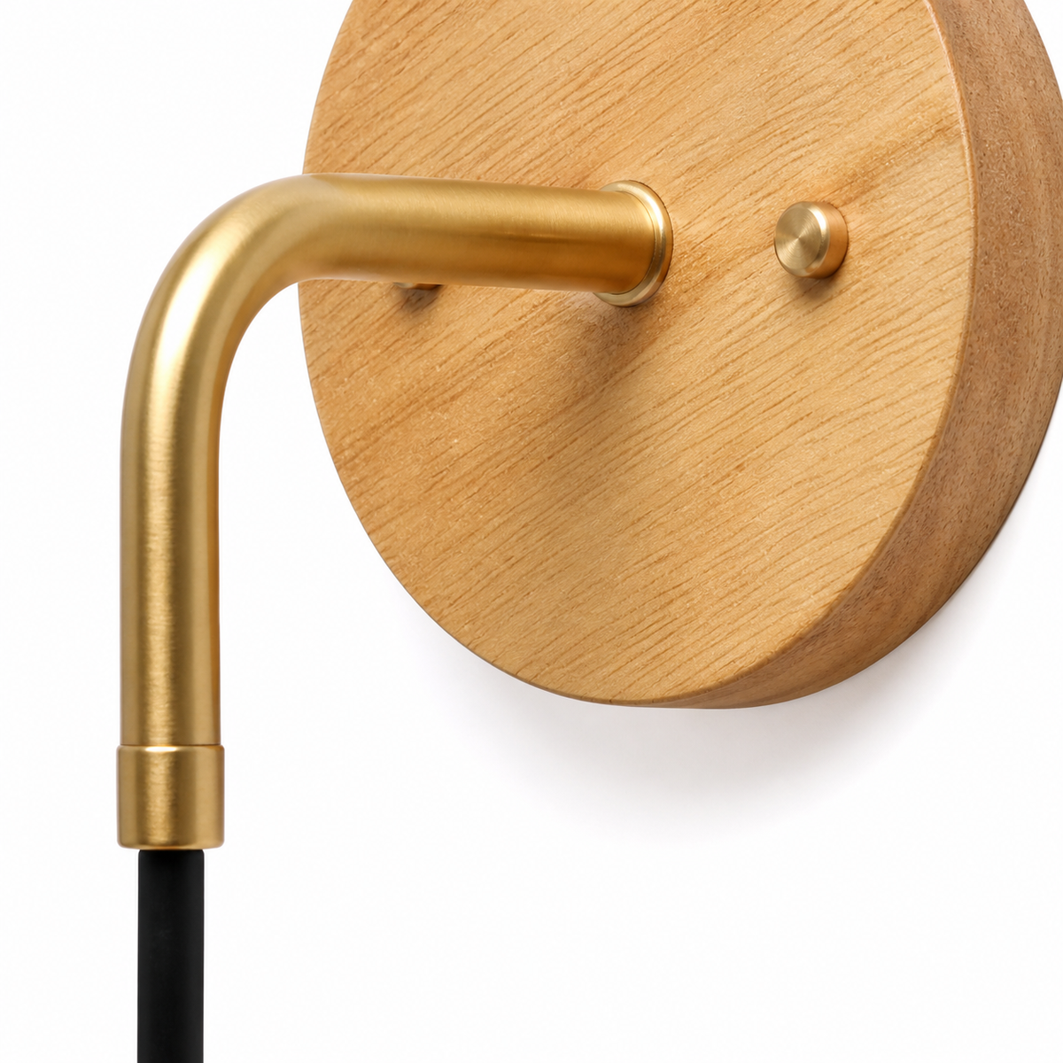 Lampe de chevet murale sphère en bois