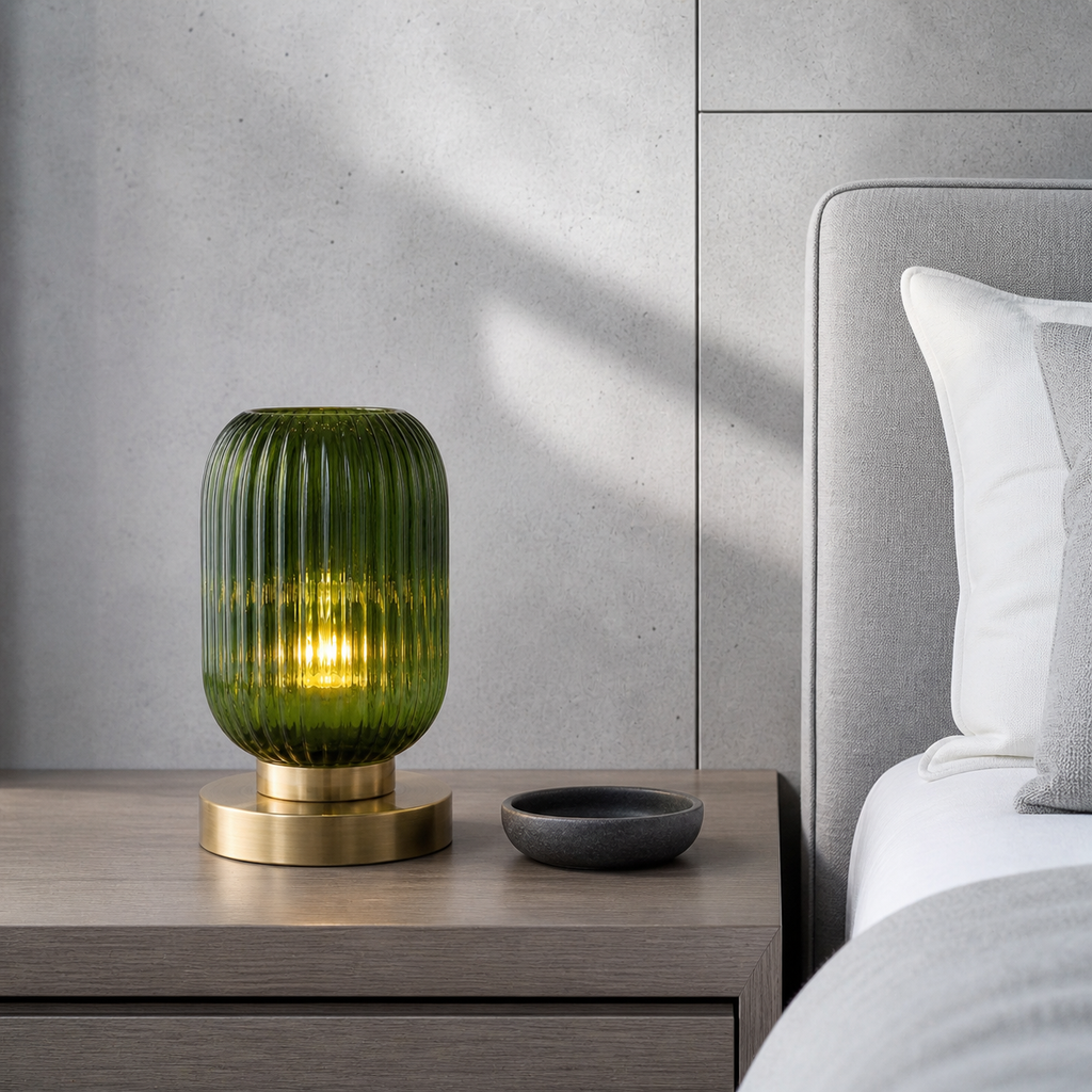 Lampe de chevet design en verre