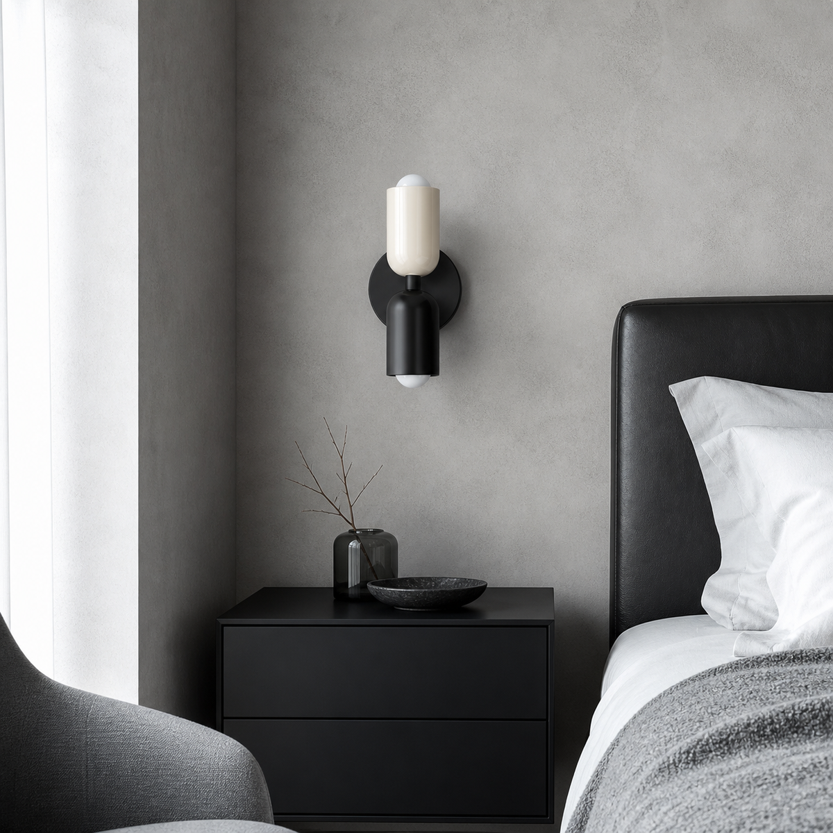 Lampe de chevet design double ampoule