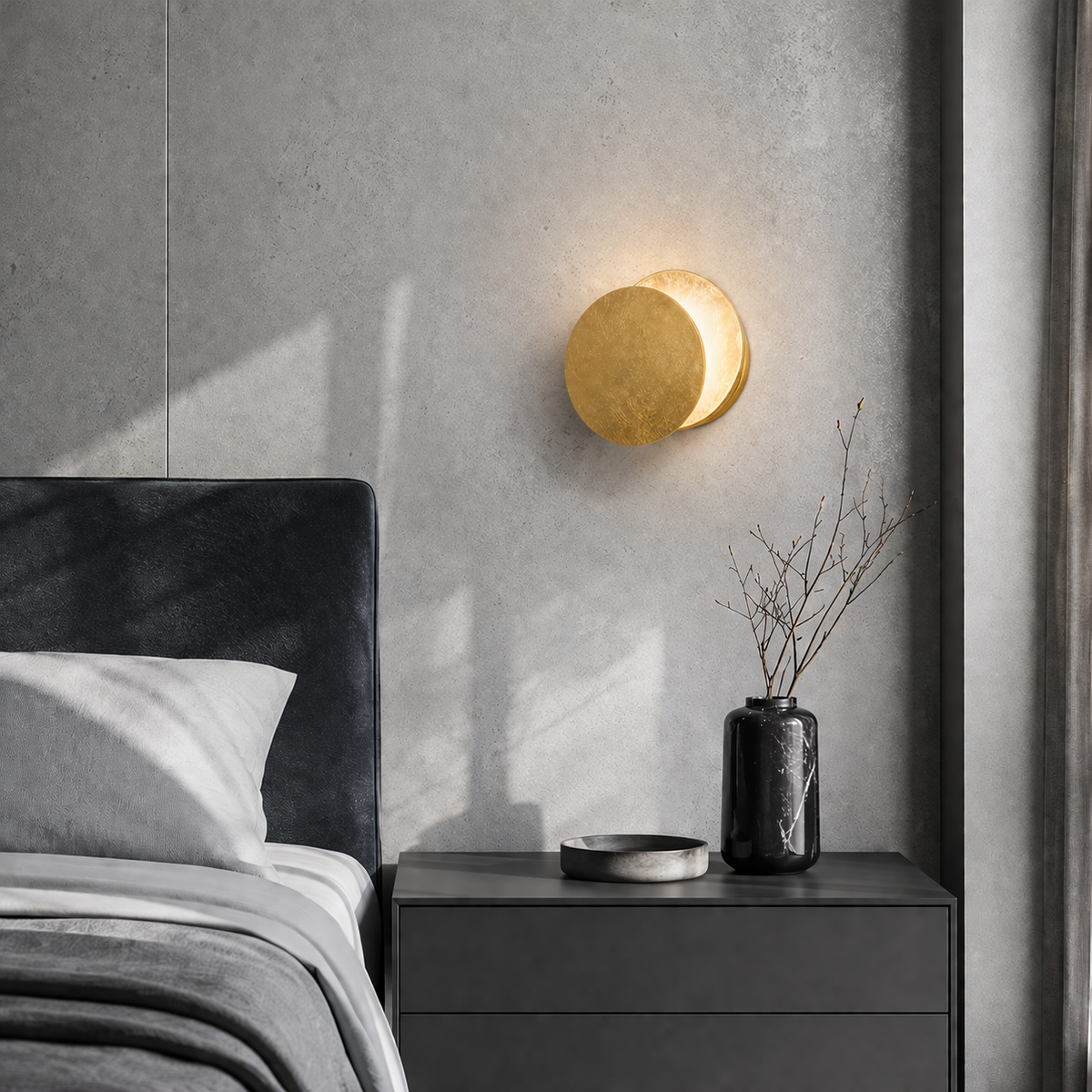 Lampe de chevet murale style lune