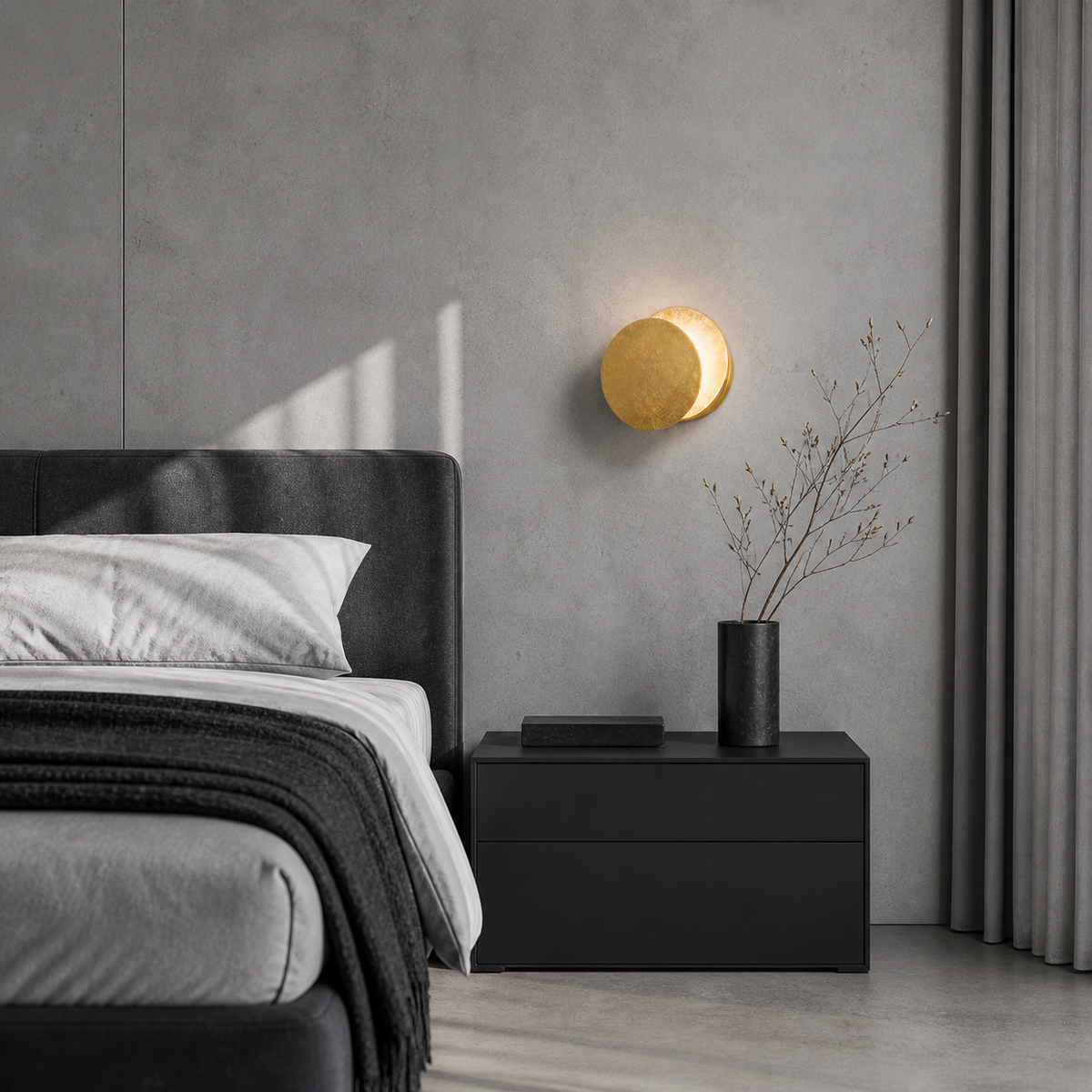 Lampe de chevet murale style lune