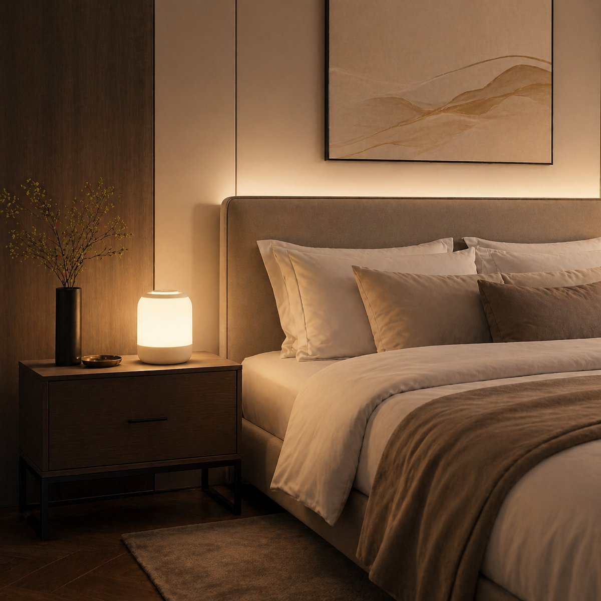 Lampe de chevet sans fil blanche
