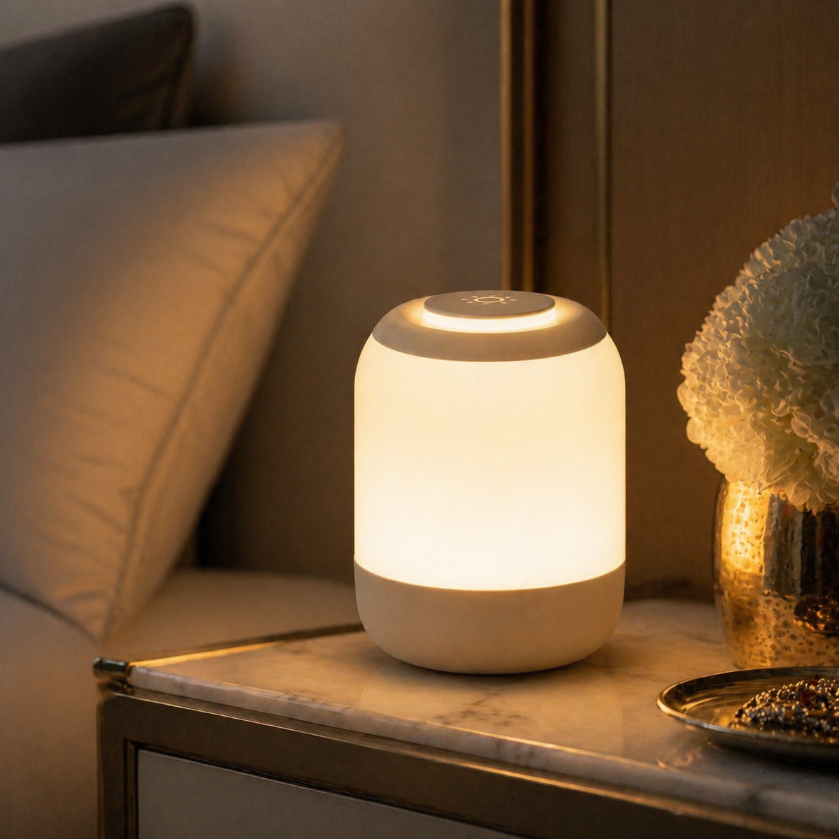 Lampe de chevet sans fil blanche